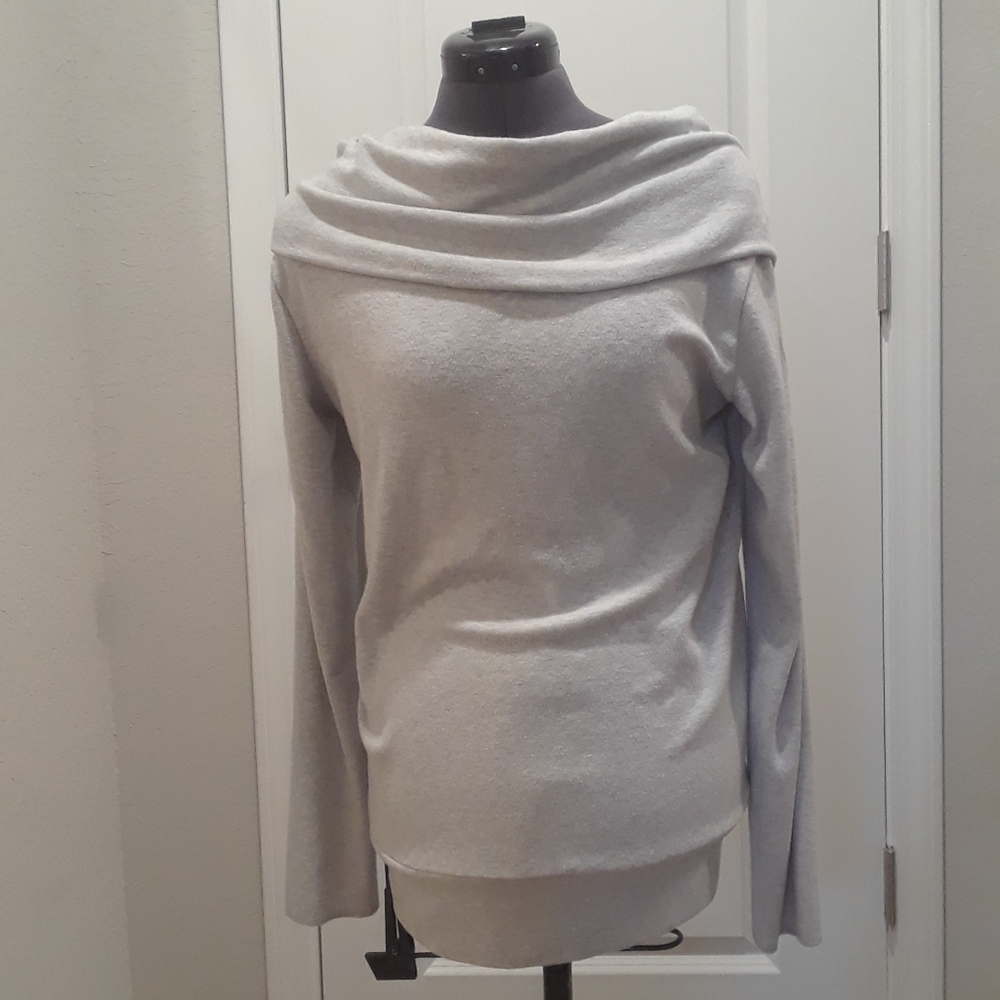Cowl Neck Grey Long Sleeve Shirt